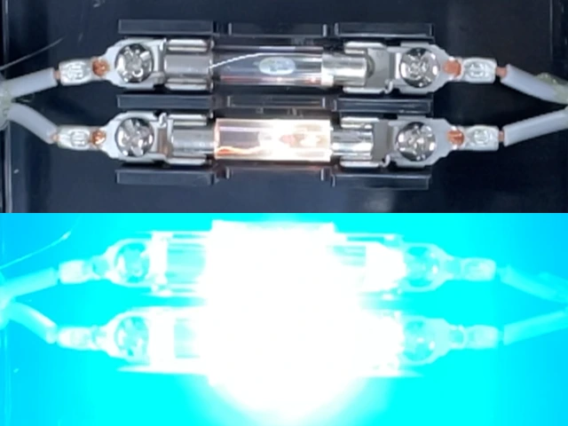 （筆者撮影）ヒューズ溶断の瞬間