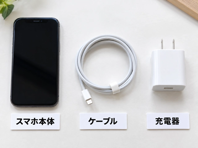 充電できない原因となる3か所（スマホ本体・ケーブル・充電器）
