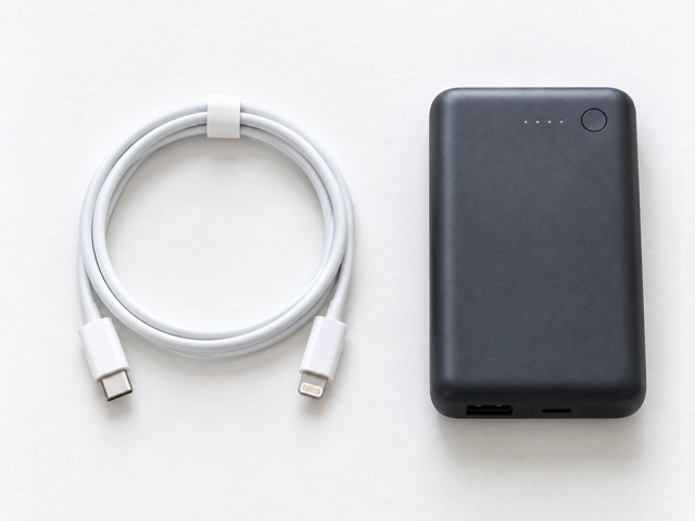 正常な充電ケーブルとモバイルバッテリー
